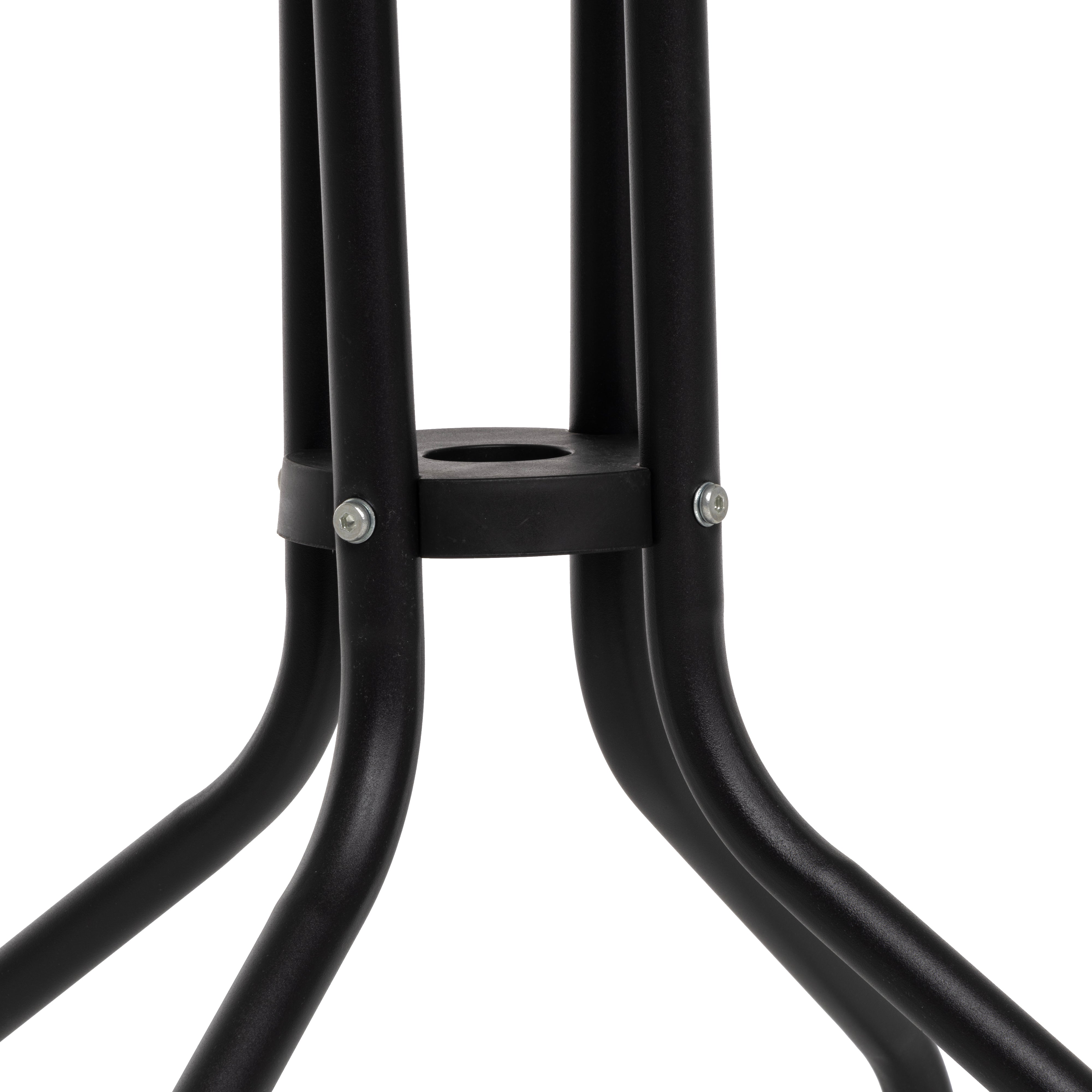 VESTIAMO CASA GIARDINO - Tavolo da giardino Tondo nero con top in vetro - h70 cm diametro 60 cm